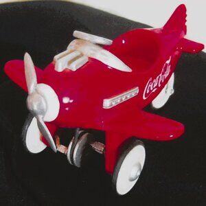 Vintage-COCA COLA-1997-Diecast Mini Pedal Plane-Coca Cola Red-3” x 2”x 2”-